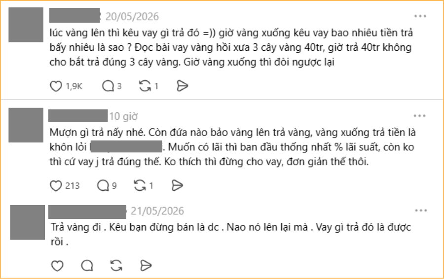 Vay 4 cây vàng lúc giá vàng 190 triệu, giờ vàng giảm muốn trả vàng lại bị nói không biết điều?- Ảnh 4.