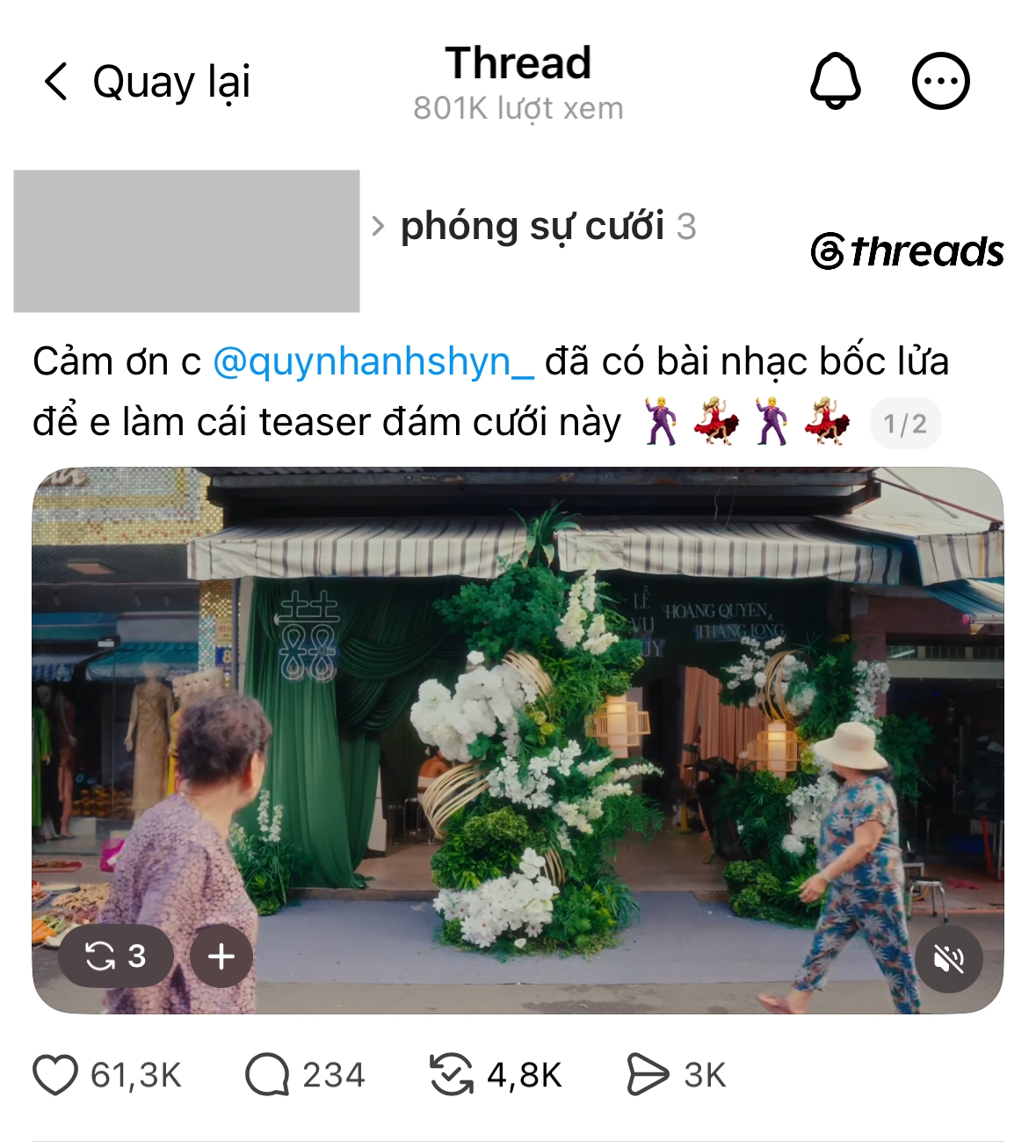 Cặp đôi biến khu chợ ở TP.HCM thành đám cưới chèn nhạc Girl Phố chất đến mức Quỳnh Anh Shyn cũng phải khen- Ảnh 1. Cặp đôi biến khu chợ ở TP.HCM thành đám cưới chèn nhạc Girl Phố chất đến mức Quỳnh Anh Shyn cũng phải khen- Ảnh 1.