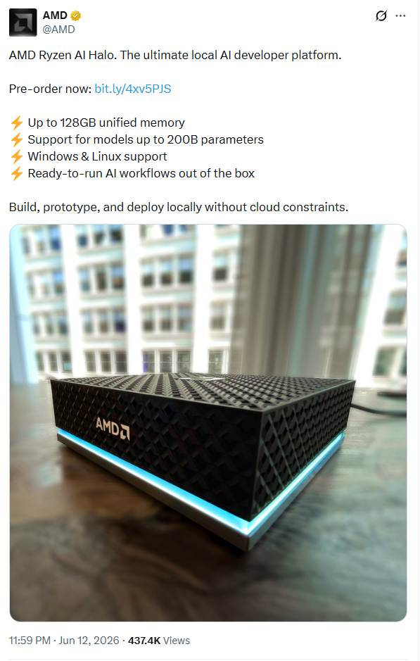 Chấn động Mini PC "hộp cơm" của AMD: RAM lớn gấp 8 lần NVIDIA RTX 5080, lần đầu đưa mô hình AI 235 tỷ tham số vào tay người dùng- Ảnh 1.