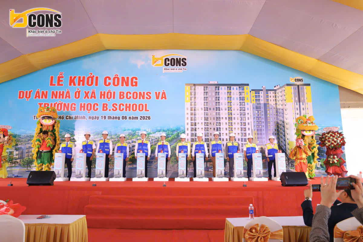 Tập đoàn BCONS khởi công 802 căn nhà ở xã hội TPHCM cho người lao động thu nhập thấp - Ảnh 1.