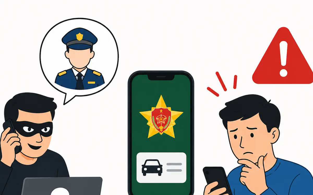 Cảnh giác thủ đoạn giả danh cán bộ đăng kiểm hỗ trợ tích hợp giấy tờ xe trên VNeID để chiếm đoạt tài sản - Ảnh 1.