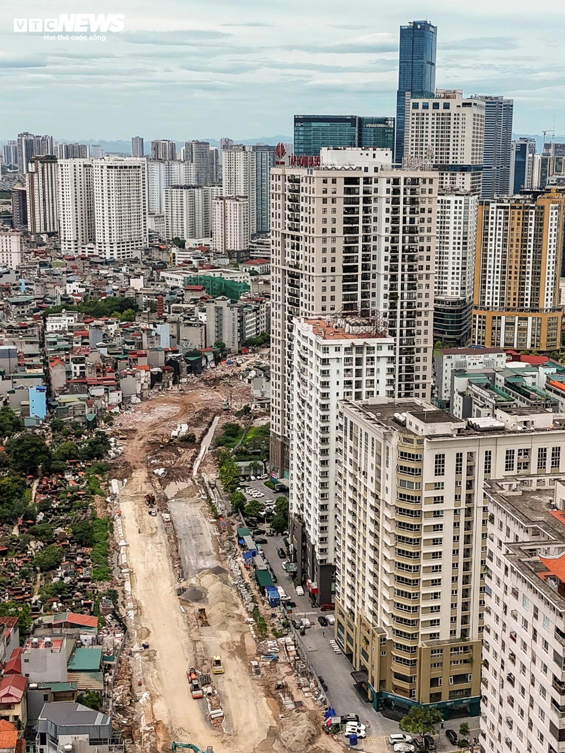 Hình hài tuyến đường Vành đai 2,5 qua Cầu Giấy sau gần 3 tháng thi công- Ảnh 2.