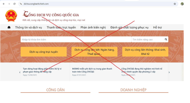 Cảnh báo website giả mạo Cổng Dịch vụ công Quốc gia để lừa đảo- Ảnh 1.