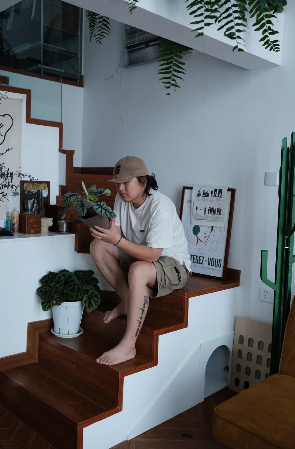 Căn hộ 35m2 có gác xép của chàng trai 37 tuổi mê trồng cây, đang sống cùng hai chú mèo- Ảnh 1.
