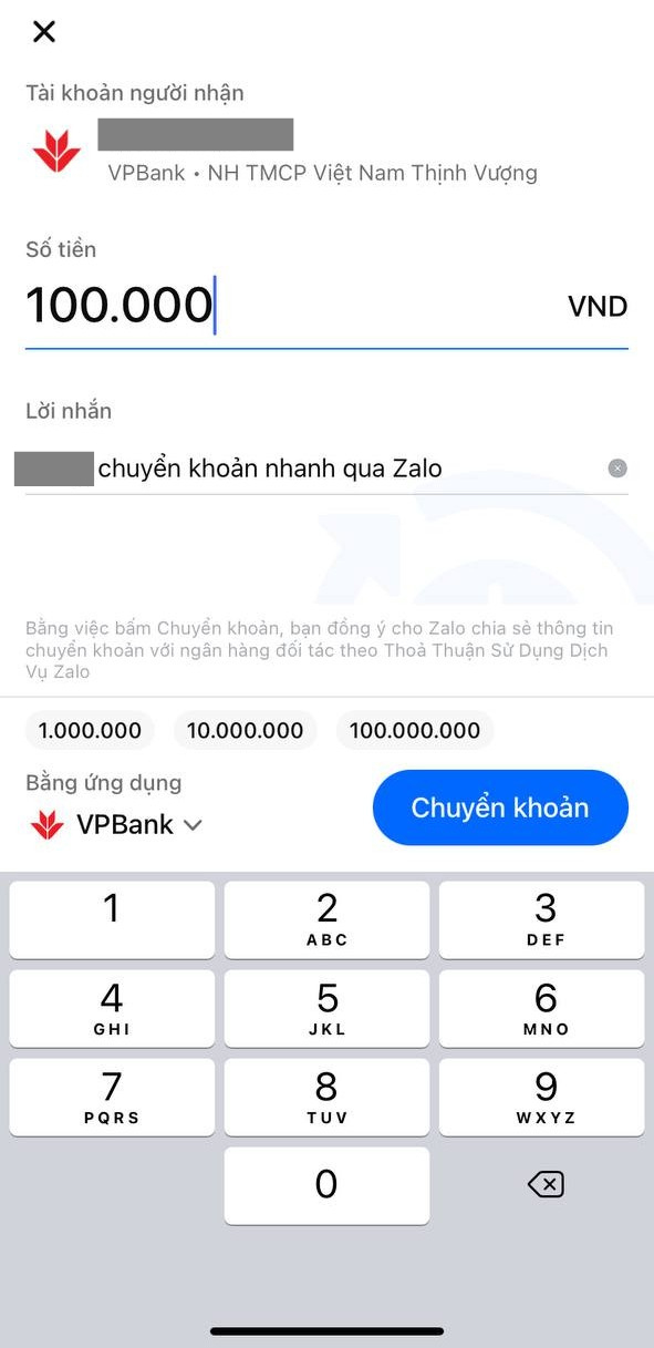 Lưu ý cho người hay chuyển khoản nhanh qua Zalo: 4 bước không được bỏ qua- Ảnh 3.