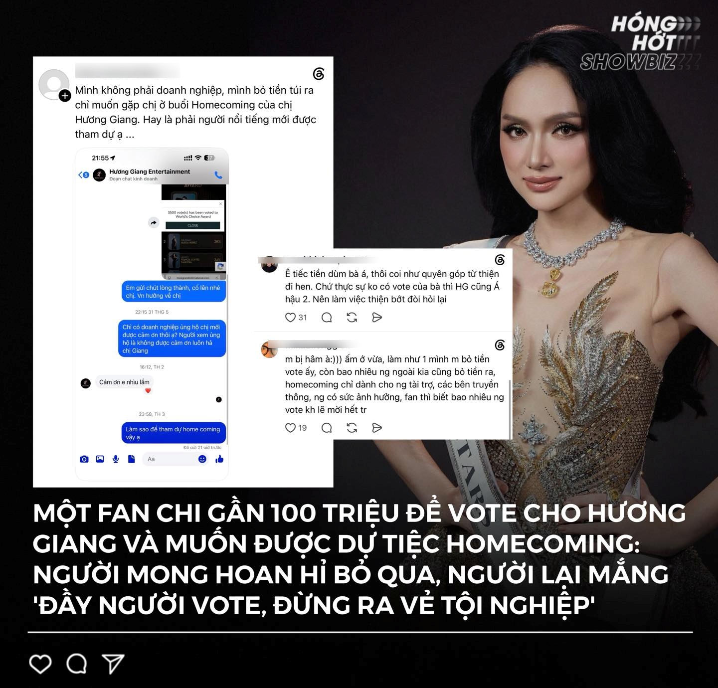 Hương Giang chính thức lên tiếng vụ fan chi gần 100 triệu đồng để vote nhưng vẫn bị ngó lơ, không mời dự tiệc- Ảnh 1.
