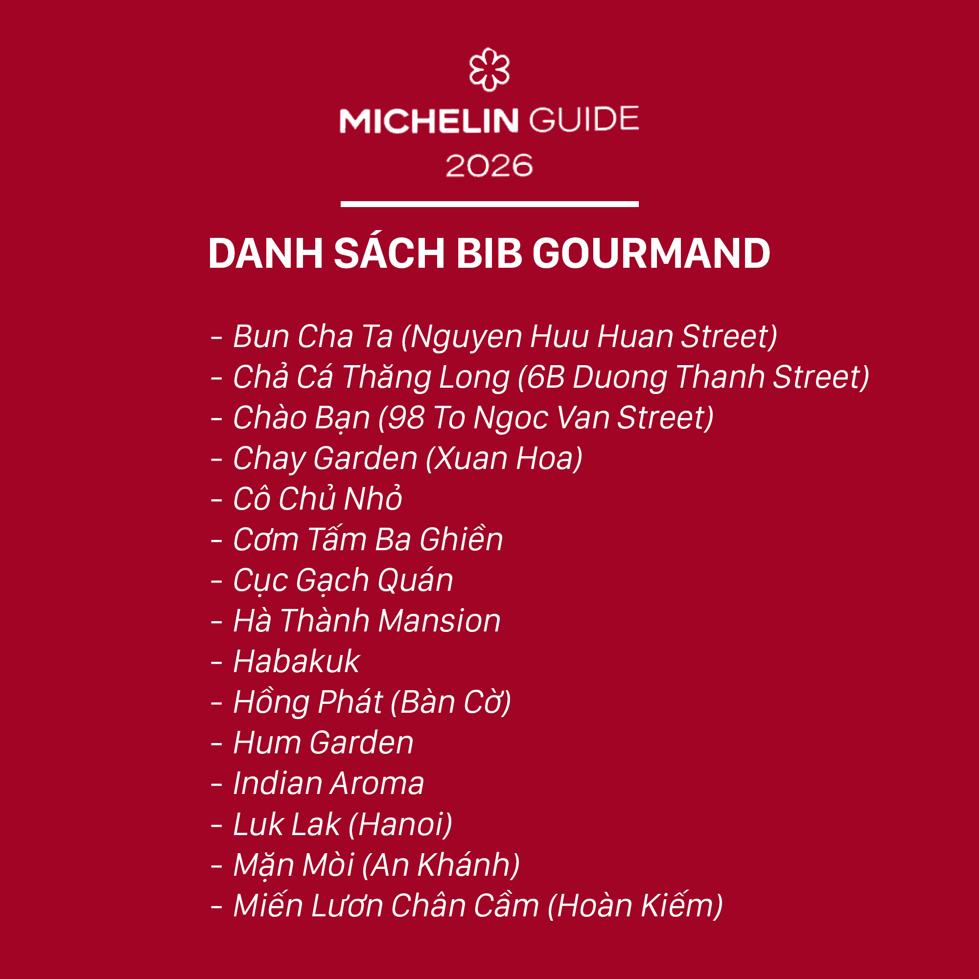 Michelin 2026 bùng nổ tranh cãi: Không hề có bánh mì trong danh sách Bib Gourmand, Bánh cuốn Bà Hoành lọt top gây khó hiểu - Ảnh 8.