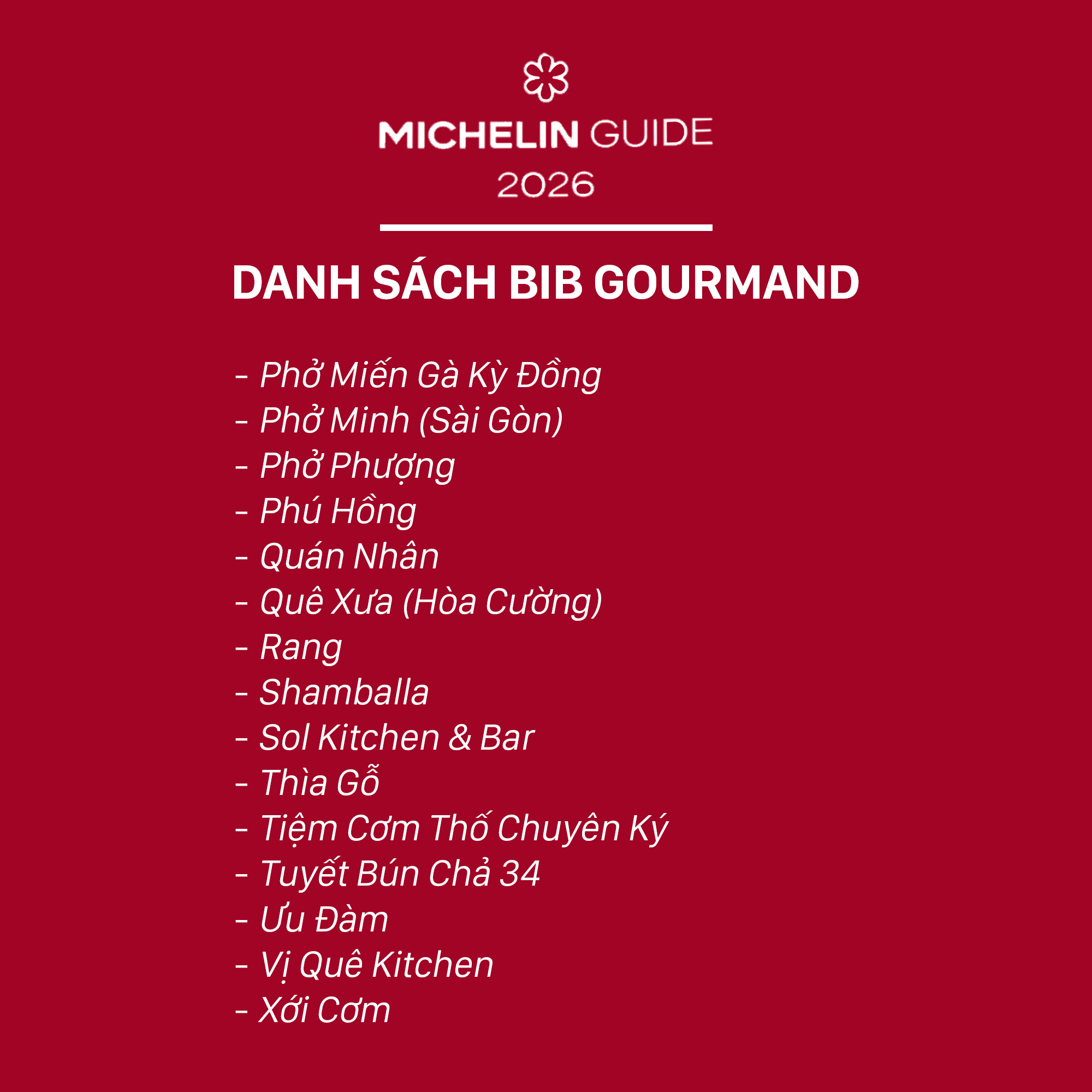 Michelin 2026 bùng nổ tranh cãi: Không hề có bánh mì trong danh sách Bib Gourmand, Bánh cuốn Bà Hoành lọt top gây khó hiểu - Ảnh 7.