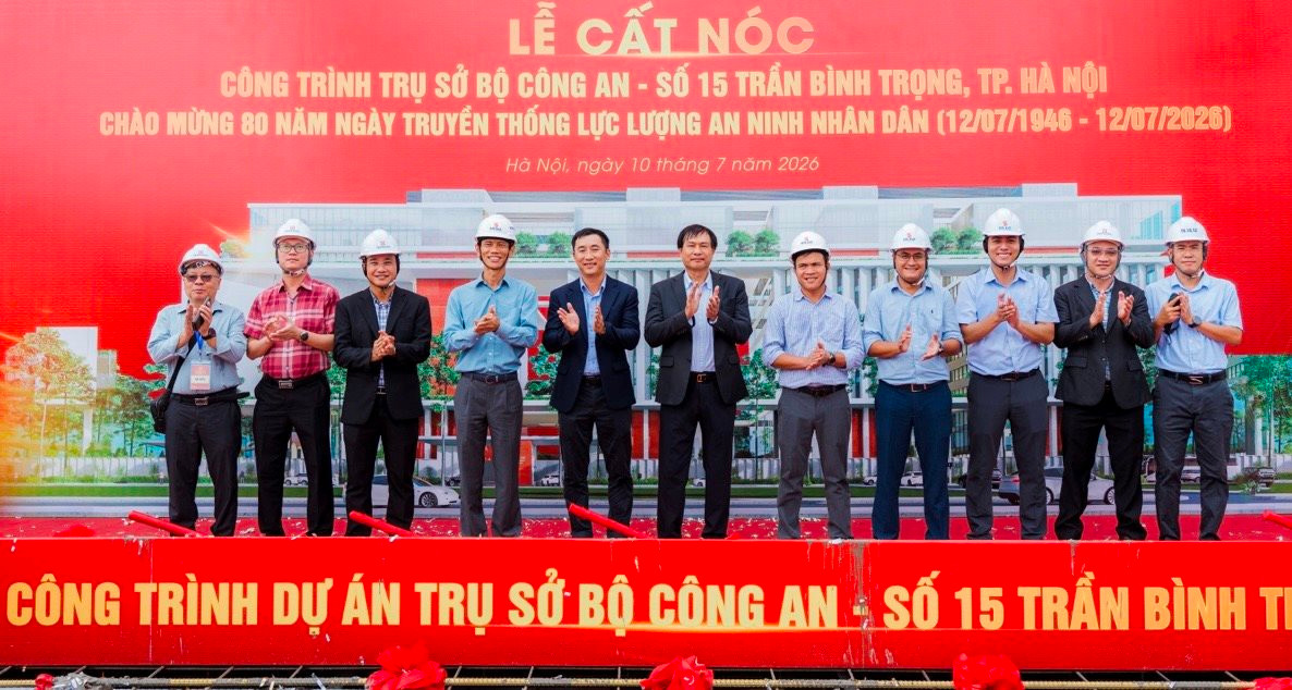 Ông Nguyễn Bá Dương xuất hiện tại Lễ cất nóc trụ sở Bộ Công an- Ảnh 1.