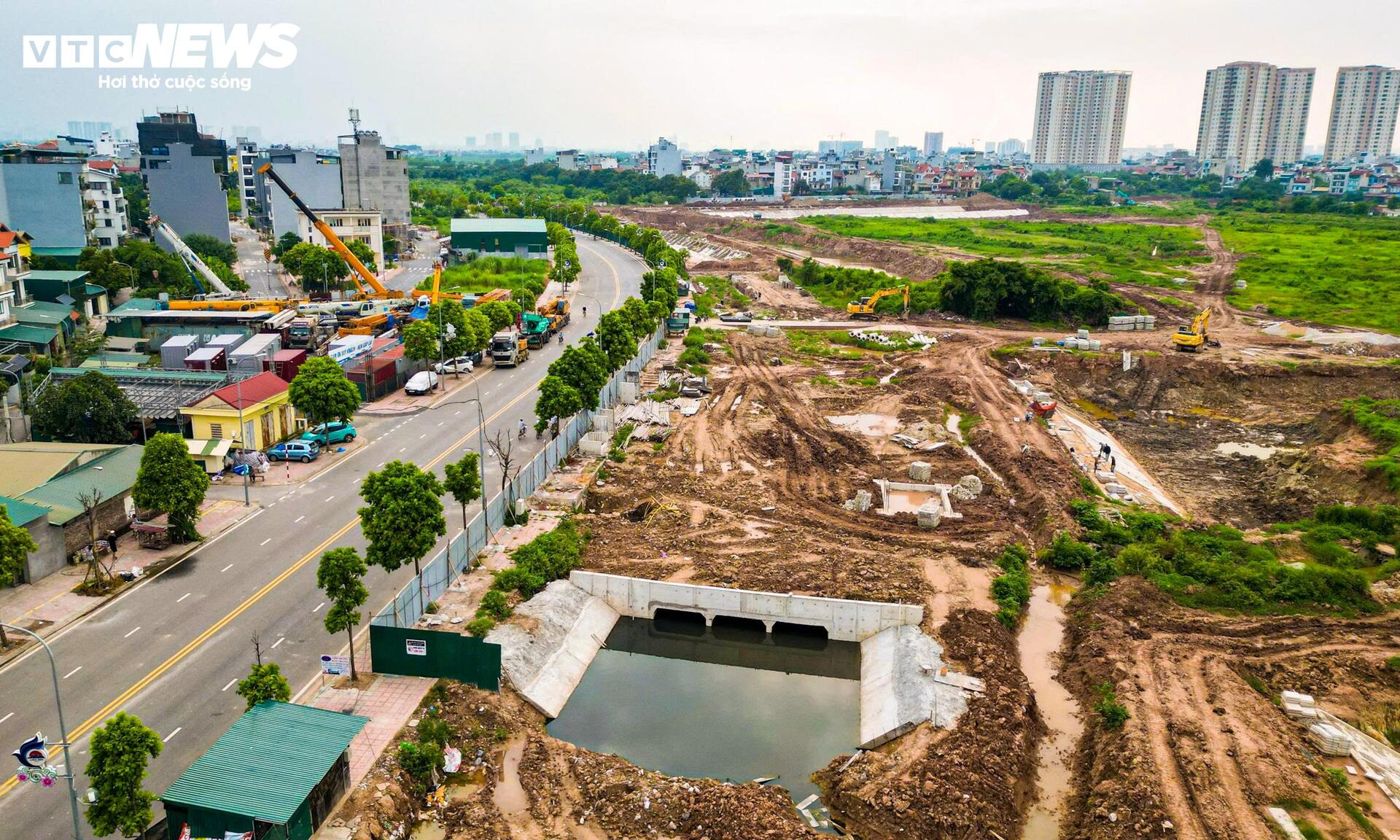 Cận cảnh hồ điều hòa hơn 30 ha đang thành hình ở cửa ngõ phía Đông Hà Nội- Ảnh 8.