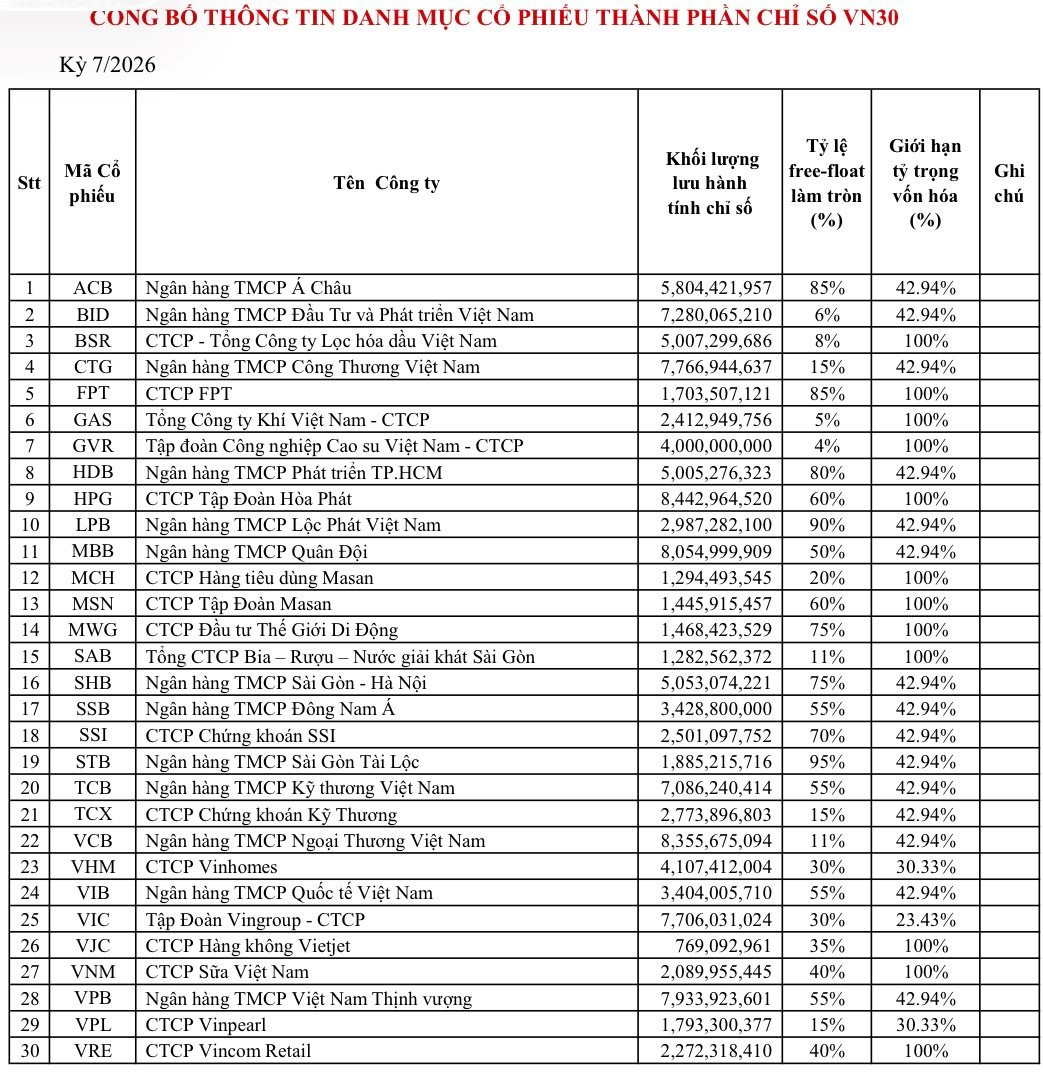 MCH và TCX chính thức lọt rổ VN30 trong kỳ cơ cấu tháng 7, các cá mập nghìn tỷ sẽ mua bán cổ phiếu ra sao?- Ảnh 1.