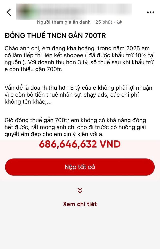 Doanh thu 3 tỷ đồng từ affiliate vẫn phải nộp thêm gần 700 triệu tiền thuế: Nhiều người hiểu sai khoản khấu trừ 10%- Ảnh 1.