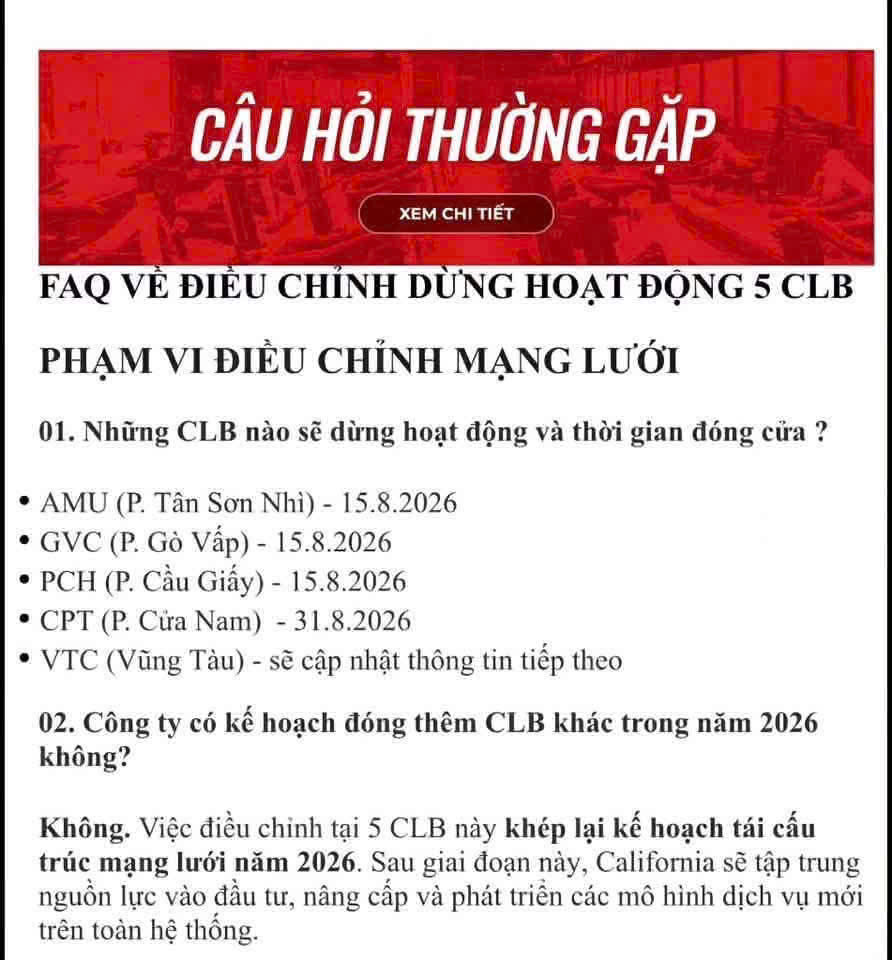 Chuỗi phòng tập California lớn nhất Việt Nam thông báo đóng cửa loạt chi nhành tại TP HCM và Hà Nội - Ảnh 1.