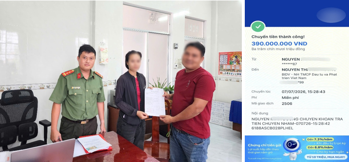 Chuyển khoản thành công 390 triệu đồng, người phụ nữ hoang mang vì không xác định được người nhận: Công an vào cuộc xác minh- Ảnh 1.