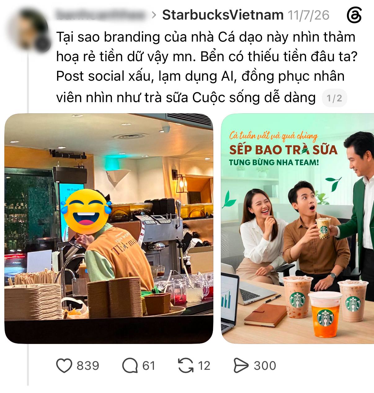 Starbucks Việt Nam gây tranh cãi: Khách hàng chê "mất chất", lạm dụng AI, đồng phục cũng bị gọi tên?- Ảnh 2.
