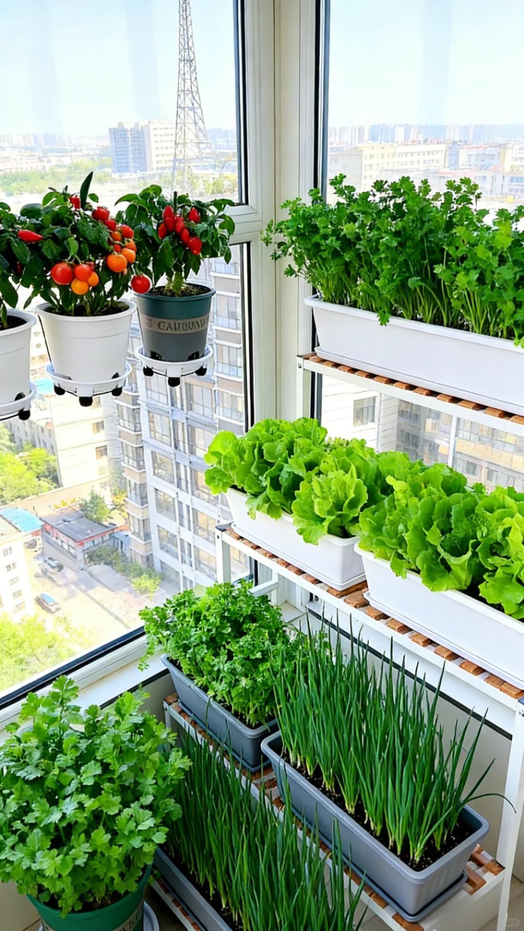 Cô gái biến ban công 6m² thành vườn rau hơn 20 loại: Mỗi ngày chăm 10 phút, rau xanh ăn không hết - Ảnh 1.
