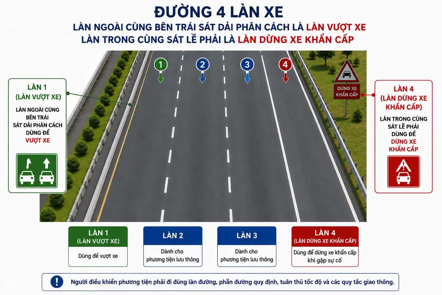 Đề xuất thiết lập 'làn vượt xe' trên cao tốc: Bắt buộc chuyển về làn phải sau khi vượt - Ảnh 1.