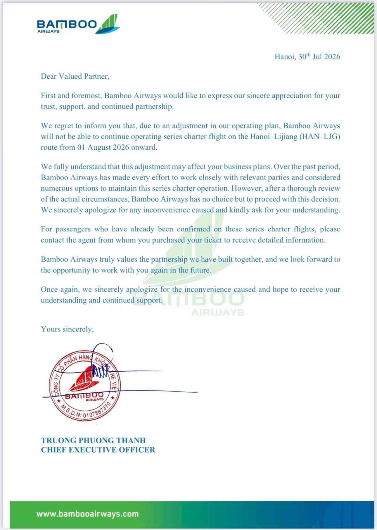 Sau loạt chuyến bay bị hủy, Bamboo Airways tiếp tục dừng khai thác đường bay đến một điểm du lịch nổi tiếng- Ảnh 1.
