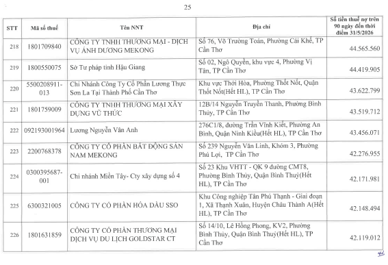 Cơ quan thuế công khai danh sách 722 người nộp thuế chưa hoàn thành nghĩa vụ về thuế- Ảnh 24.
