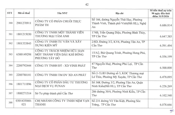 Cơ quan thuế công khai danh sách 722 người nộp thuế chưa hoàn thành nghĩa vụ về thuế- Ảnh 41.