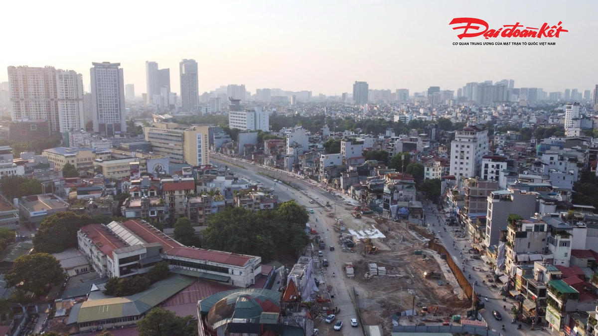 Tăng tốc thi công Vành đai 1 đoạn Hoàng Cầu - Voi Phục, mục tiêu thông tuyến trước ngày 2/9- Ảnh 2.