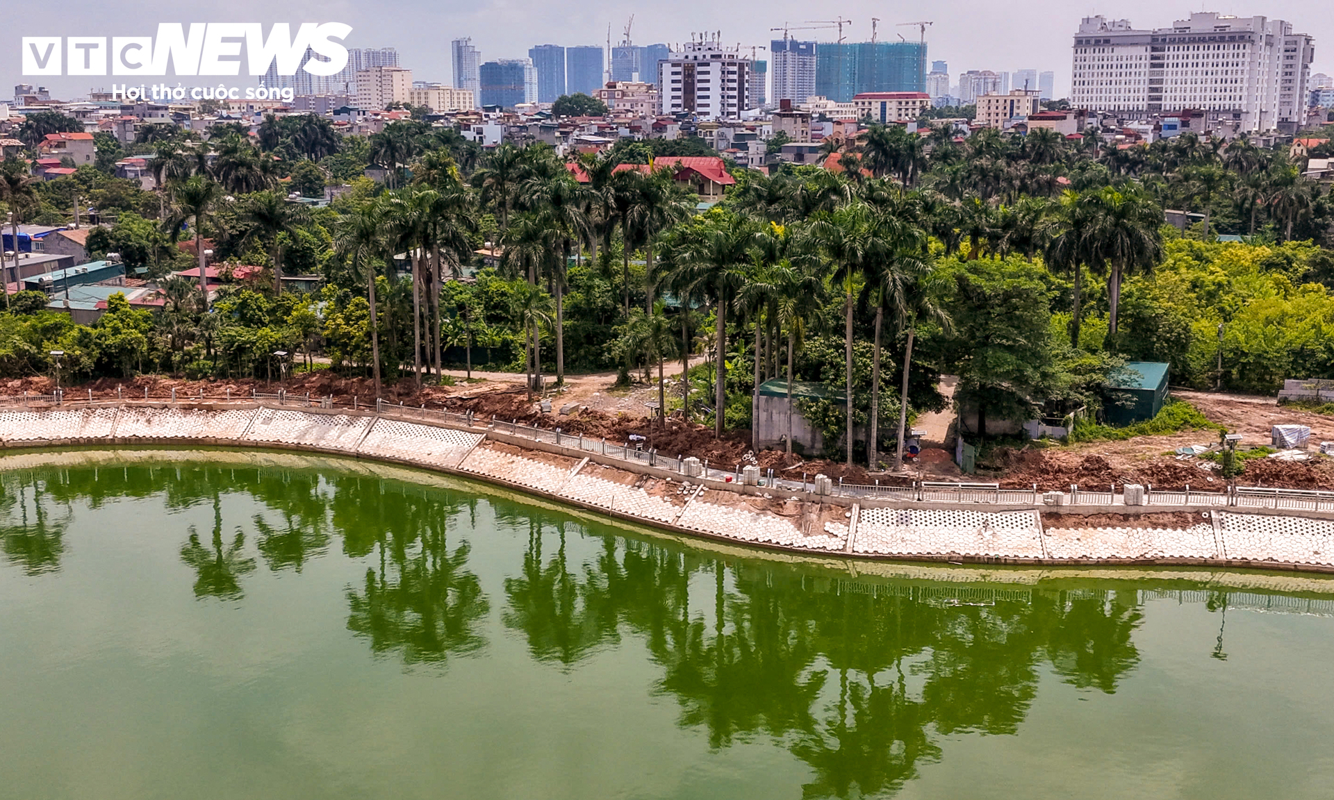 Nhìn từ trên cao hồ điều hòa 717 tỷ đồng phía Tây Bắc Hà Nội- Ảnh 3.