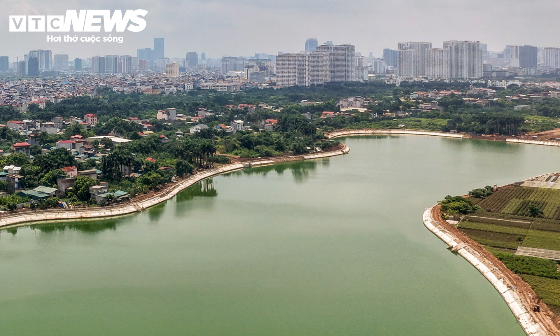 Nhìn từ trên cao hồ điều hòa 717 tỷ đồng phía Tây Bắc Hà Nội- Ảnh 8.