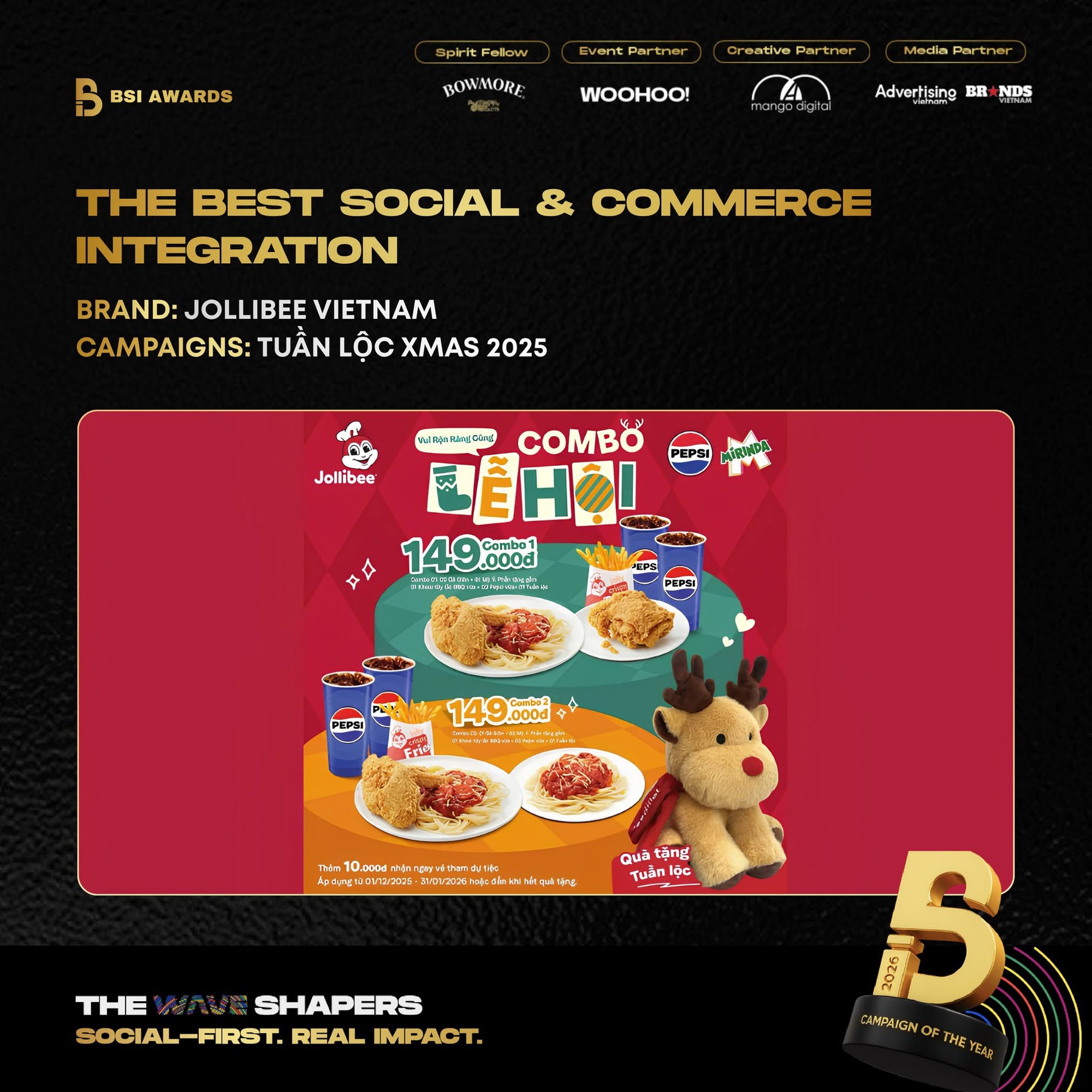 Jollibee Việt Nam đạt giải Vàng BSI Awards 2026, ghi nhận ROI Marketing 250% - Ảnh 1. Jollibee Việt Nam đạt giải Vàng BSI Awards 2026, ghi nhận ROI Marketing 250% - Ảnh 1.