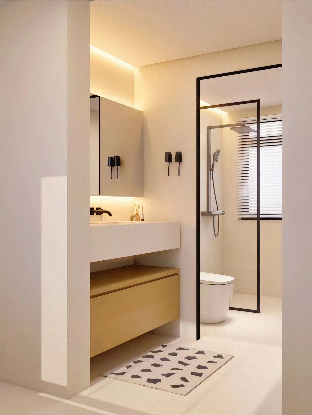 Phòng tắm chỉ dùng vách kính để ngăn khô – ướt vẫn chưa đủ: Cách người Nhật chia không gian mới thực sự đáng học hỏi- Ảnh 1.
