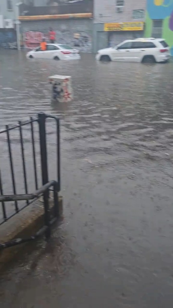 New York ngập lụt sau mưa lớn: tài xế trèo lên nóc xe tránh nước - Ảnh 3.