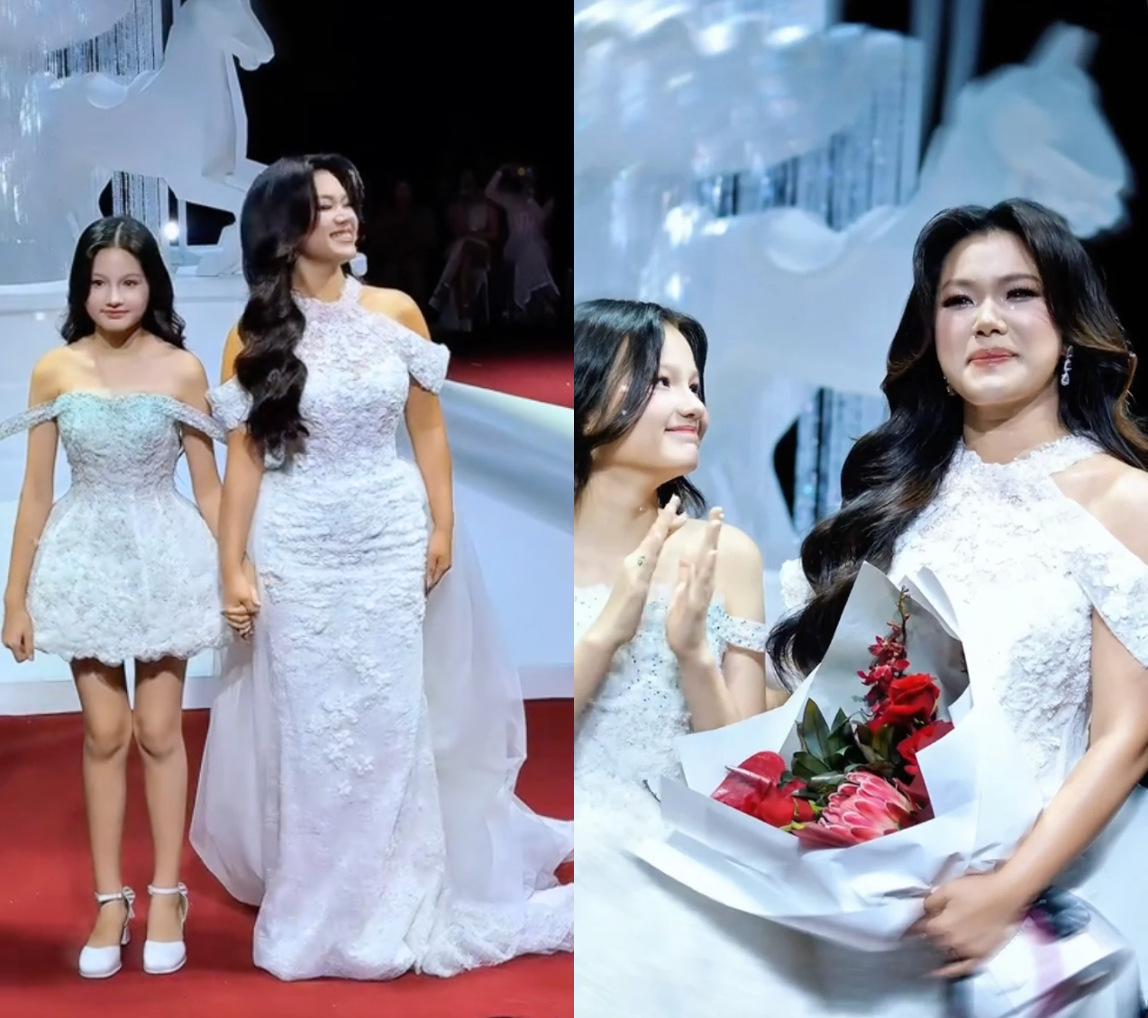 Nữ ca sĩ Việt vừa được cầu hôn bất ngờ trong lúc cùng con gái trình diễn váy cưới- Ảnh 2.