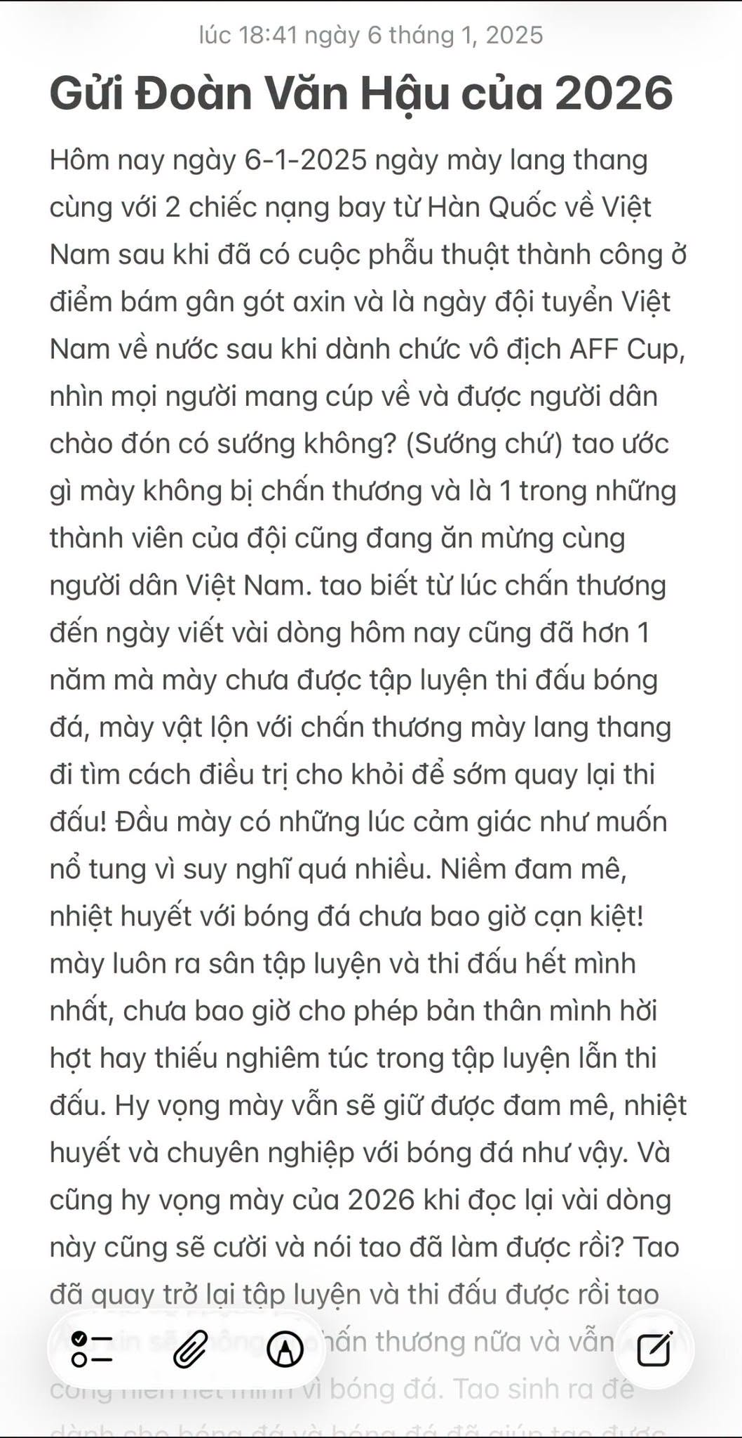 Doãn Hải My bất ngờ viết tâm thư về Đoàn Văn Hậu đúng 1 ngày sau chung kết ASIAN Cup: 