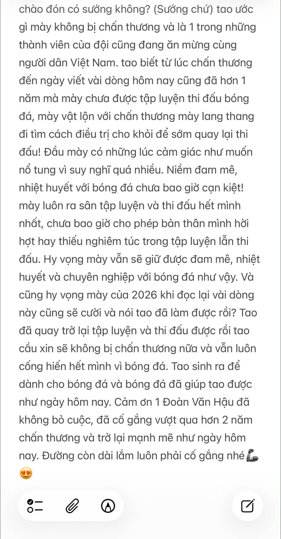 Doãn Hải My bất ngờ viết tâm thư về Đoàn Văn Hậu đúng 1 ngày sau chung kết ASIAN Cup: 
