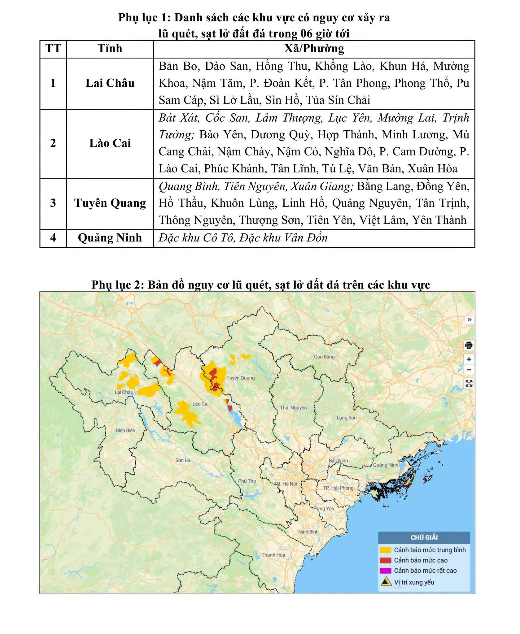 Trong 6 giờ tới, người dân ở một số xã, phường, đặc khu của 4 địa phương sau cần chú ý - Ảnh 1.