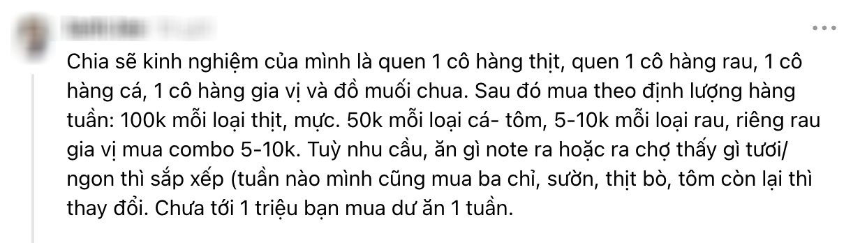 Mẹ đảm tiết lộ cách chi 1,5 triệu mua thực phẩm cả tuần: Không đi chợ vì "cầm 500k cũng hết 500k" - Ảnh 4.