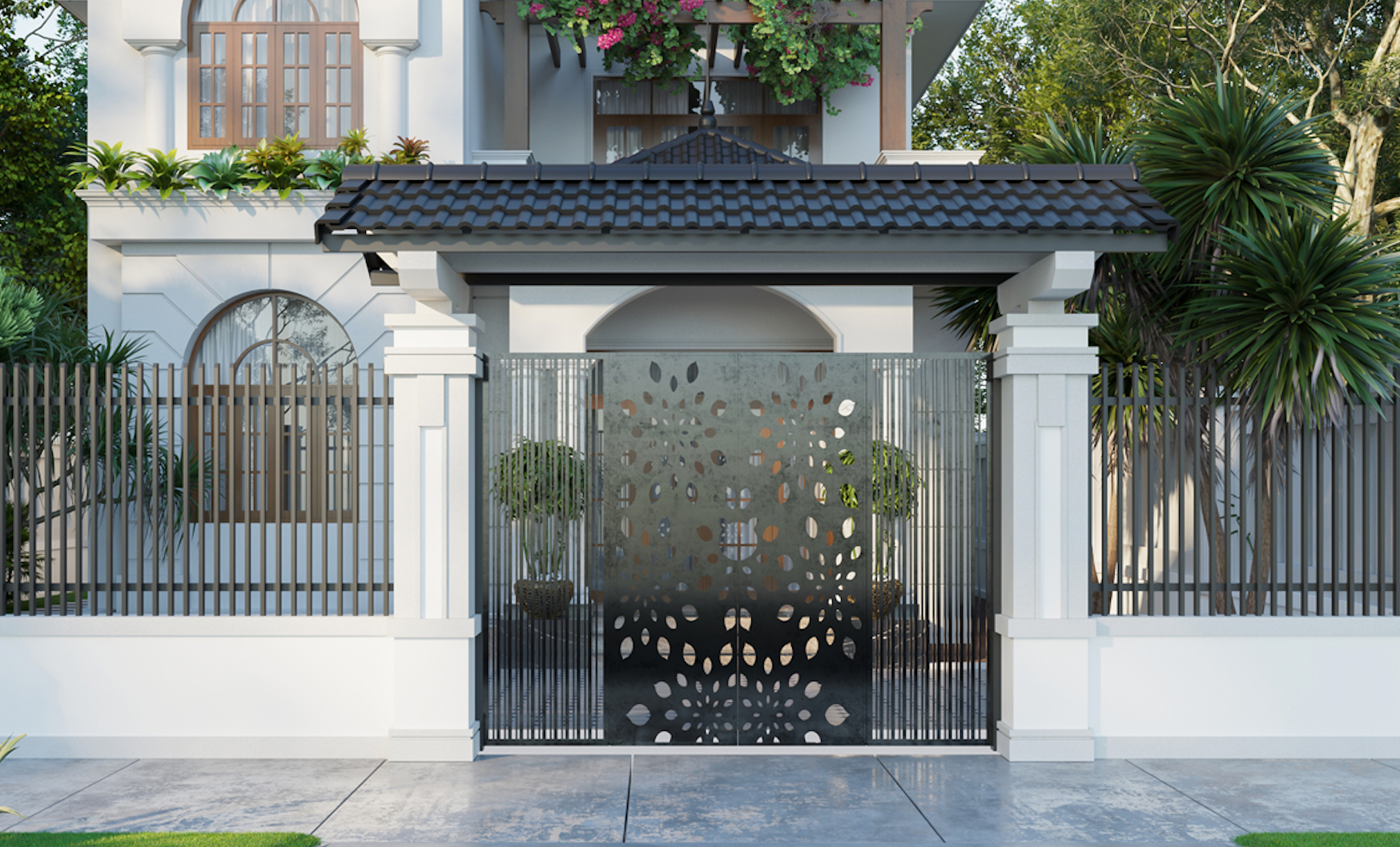 Lời khuyên cho những gia đình có cổng chính nhìn ra đường lớn - Ảnh 1.