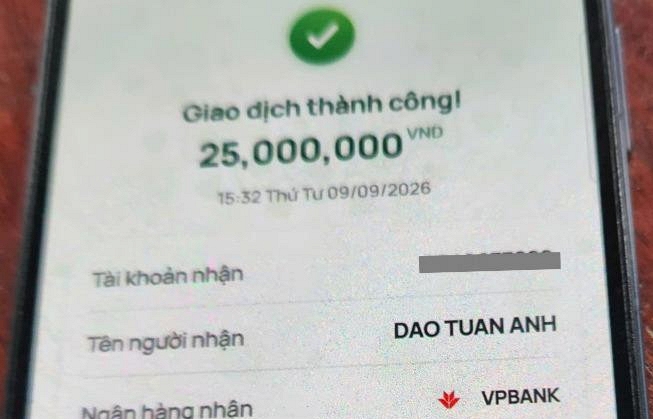 Người đàn ông SN 1970 ở Nghệ An chuyển khoản 25.000.000 đồng vào tài khoản VPBANK có tên DAO TUAN ANH: Công an vào cuộc rà soát giao dịch