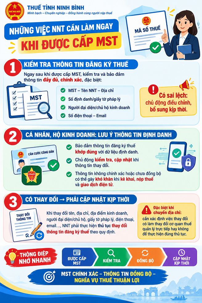 Ngay sau khi được cấp mã số thuế, người nộp thuế cần làm gì?- Ảnh 1.