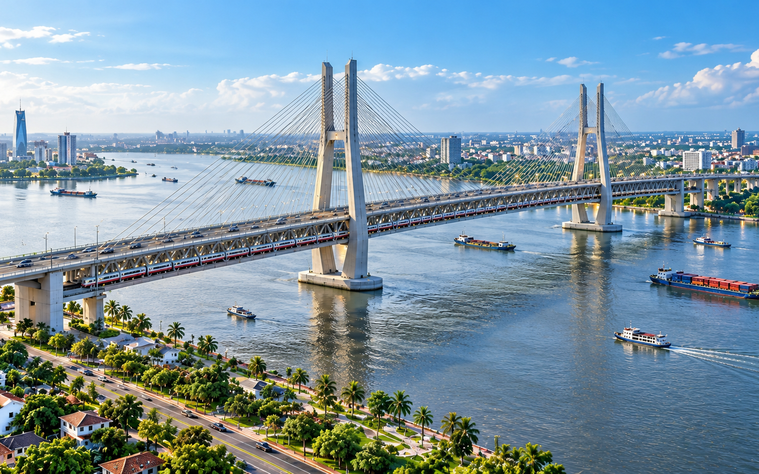 Việt Nam sắp xây cầu 2 tầng vượt dòng chảy 235km: Vốn đầu tư hơn 27.000 tỷ đồng, không chỉ dành cho phương tiện đường bộ