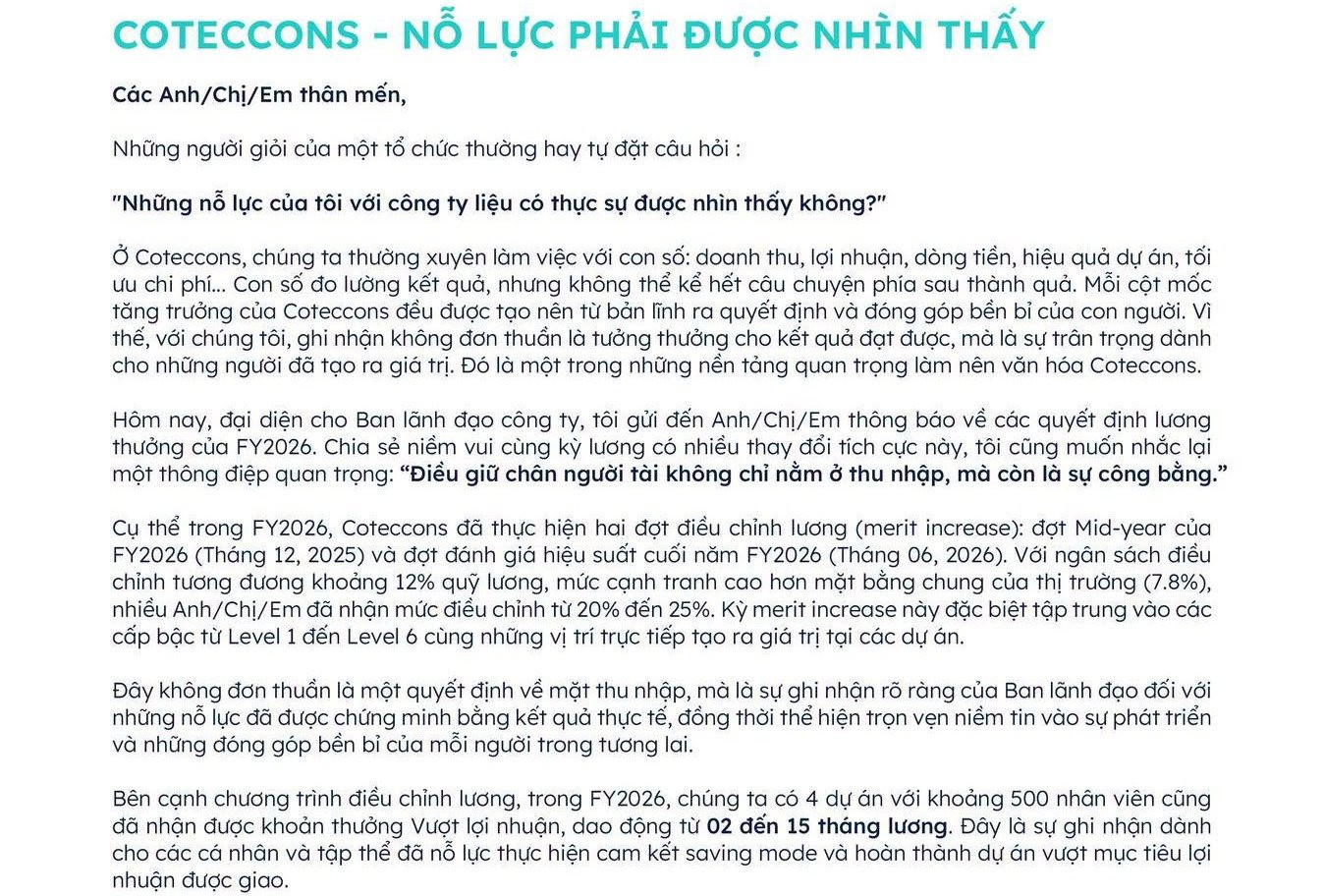 Một tổng thầu xây dựng vừa tăng lương đến 25% cho nhân viên, 500 người nhận thưởng 15 tháng lương- Ảnh 1.