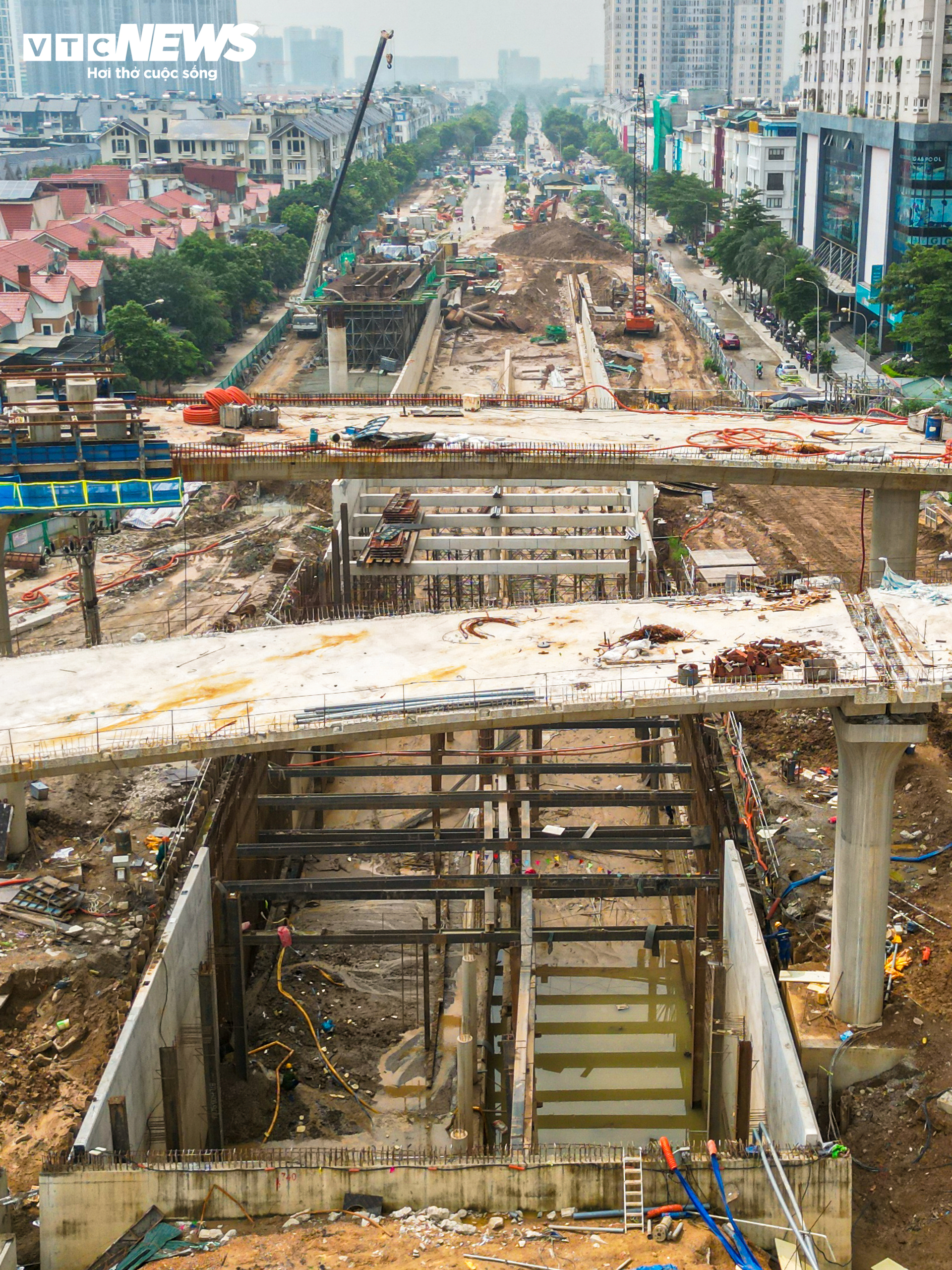 Nút giao nhiều tầng dần thành hình ở phía Tây Hà Nội- Ảnh 5.