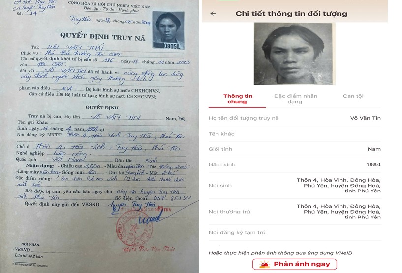 Ra quyết định truy nã Võ Văn Tin SN 1984 - Ảnh 1.