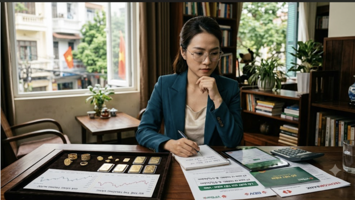 Thời điểm này nên mua vàng hay gửi tiết kiệm?- Ảnh 1.