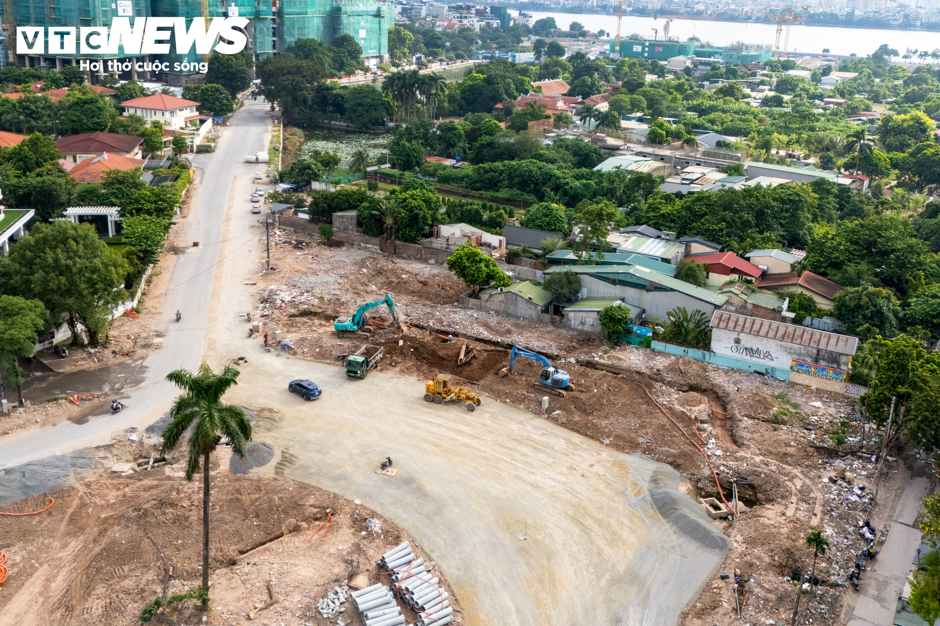 Tuyến đường rộng hơn 90m bên Hồ Tây dần lộ diện, kết nối Nhà hát Ngọc Trai- Ảnh 13.