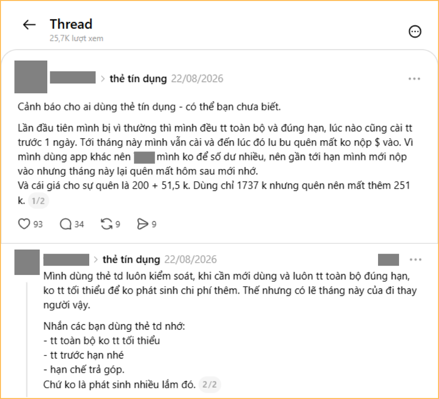 Chậm thanh toán thẻ 1 ngày, cô gái “bị phạt” 251.547 đồng: Lưu ý quan trọng khi dùng thẻ tín dụng! - Ảnh 1.