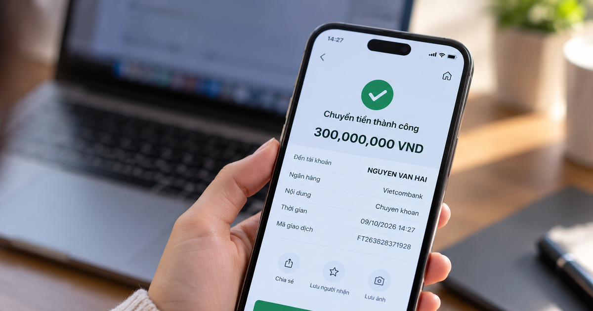 Công an điều tra giao dịch 300 triệu chuyển tiền vào tài khoản NGUYEN VAN HUNG