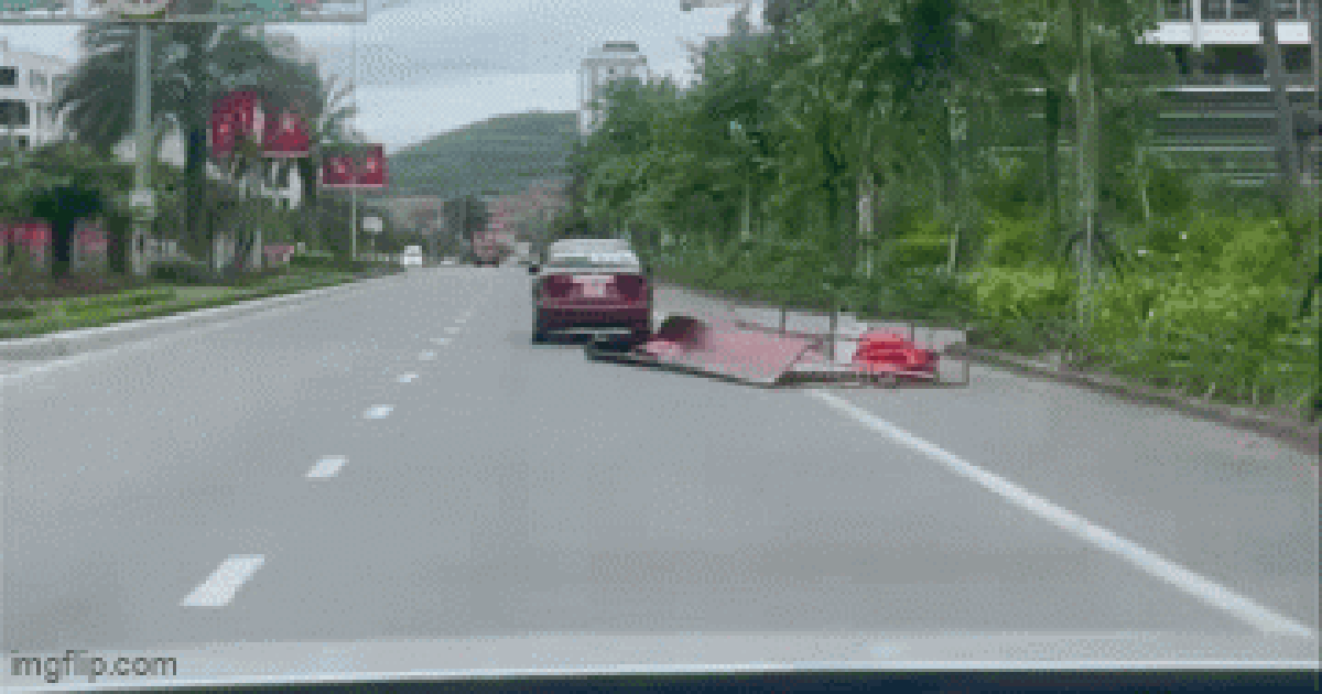 Ô tô kéo lê khung sắt, tấm tôn trên đường: Thông tin bất ngờ về danh tính chủ xe