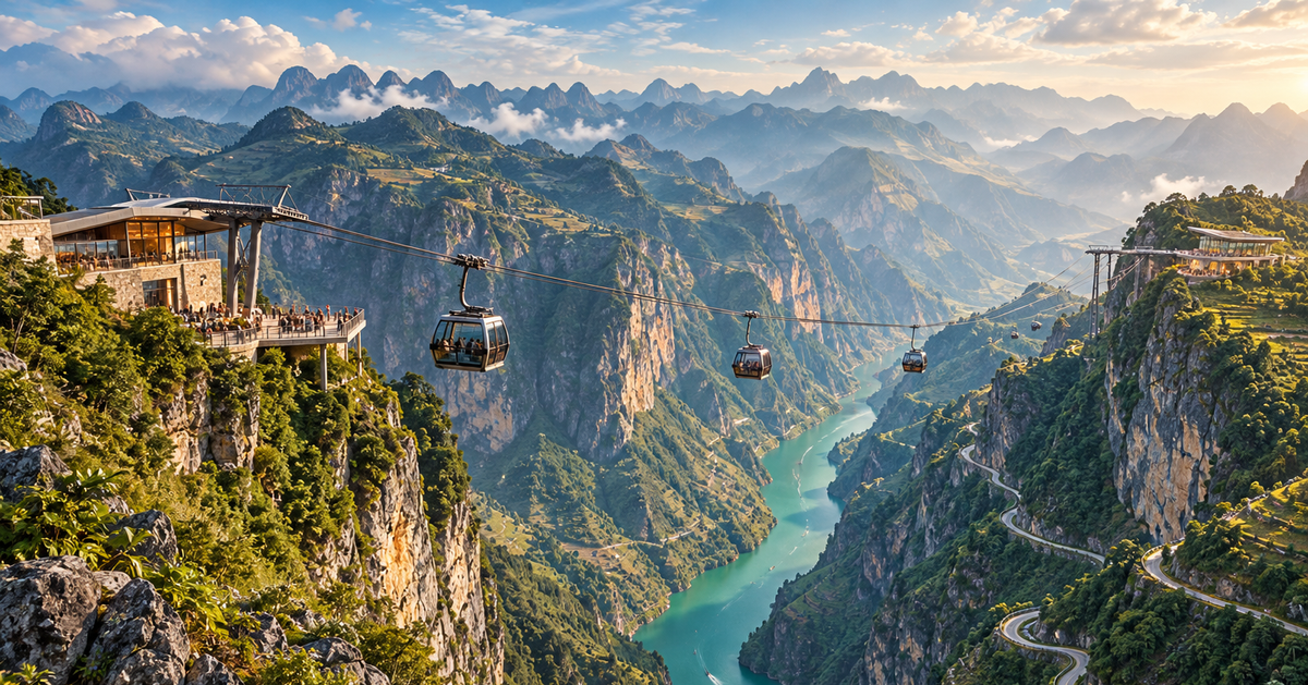 Việt Nam có đèo dài 20 km, đỉnh cao nhất tới 1.400 m đang được nghiên cứu làm tuyến cáp treo mới: Xung quanh bao bọc bởi rừng già và núi đá, đường lên hiện tại quanh co, hiểm trở