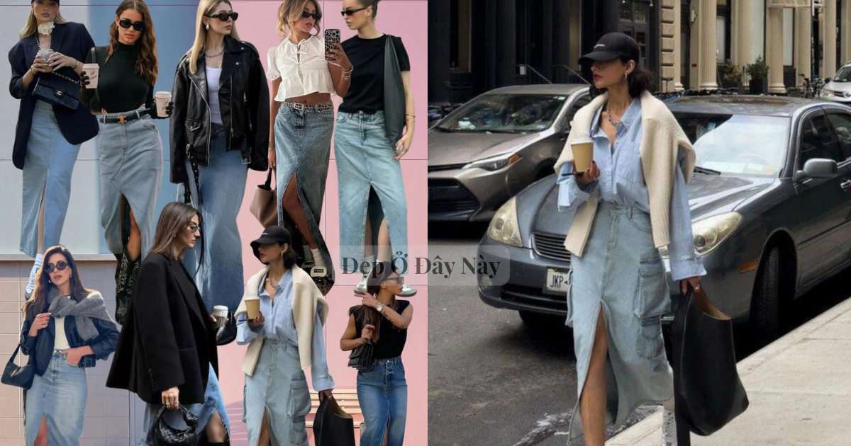Chân váy jeans dáng dài: Vừa trẻ trung vừa sang chuẩn "old money"