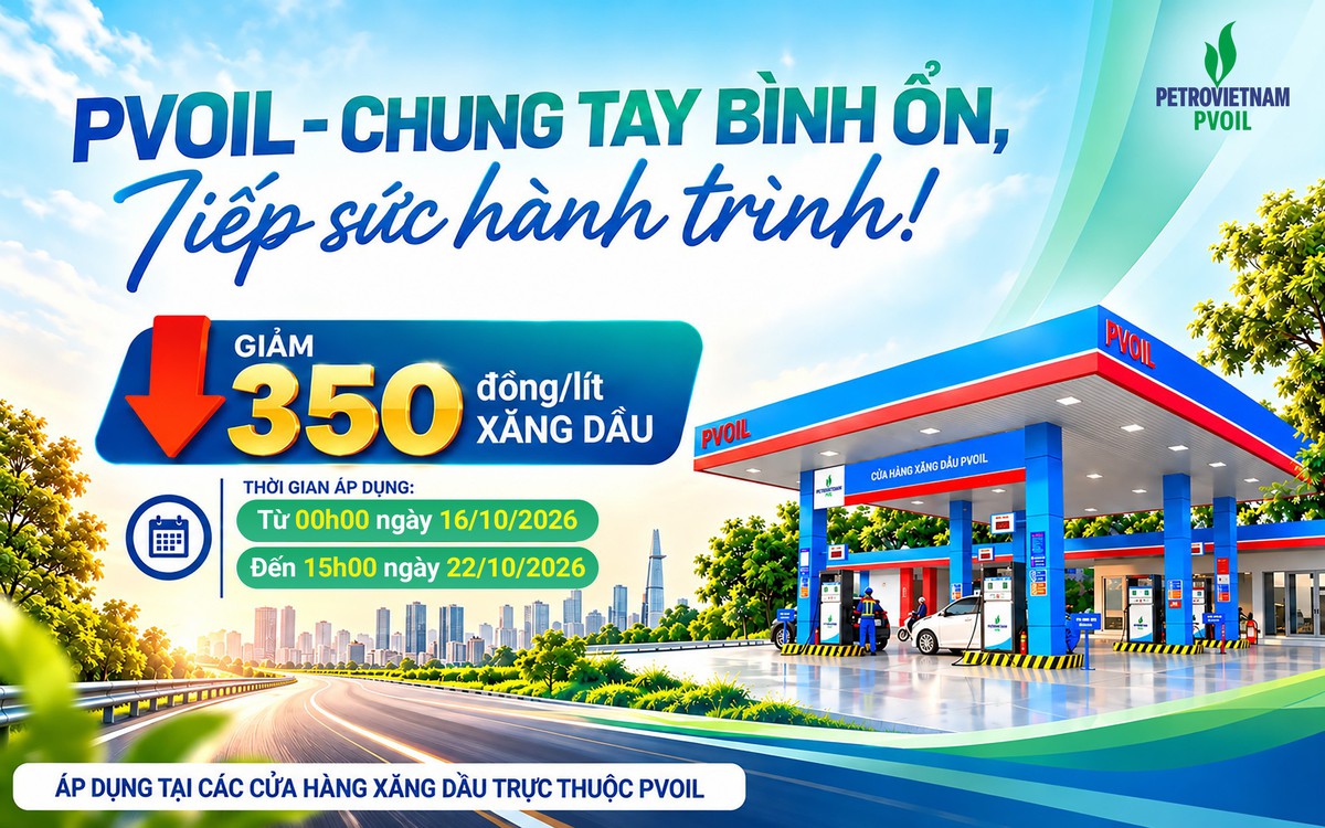 PVOIL giảm giá 350 đồng/lít xăng dầu tại 1.100 cửa hàng trên toàn quốc